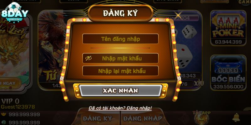 Những bước đăng ký tài khoản 8DAY mới vô cùng đơn giản cho người mới