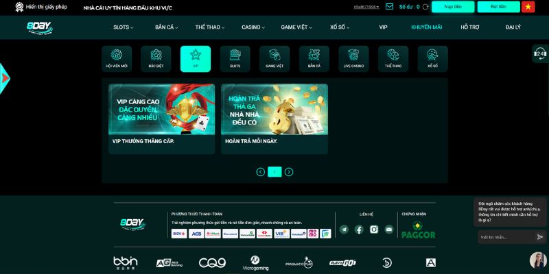 Khuyến mãi 8day - Chương trình VIP đặc sắc cho người chơi