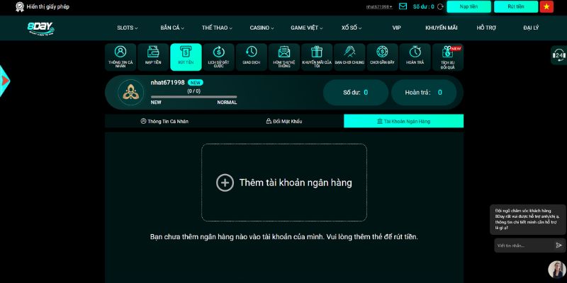 Hướng dẫn các bước rút tiền 8Day không một sai lầm