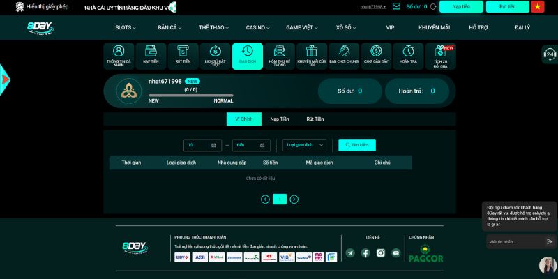 Hướng dẫn nạp tiền 8Day nhanh chóng cho newbie