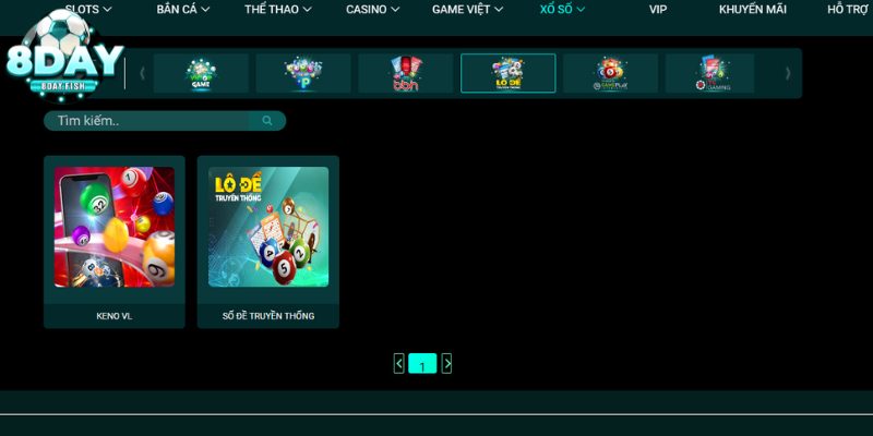 Sảnh game Xổ số